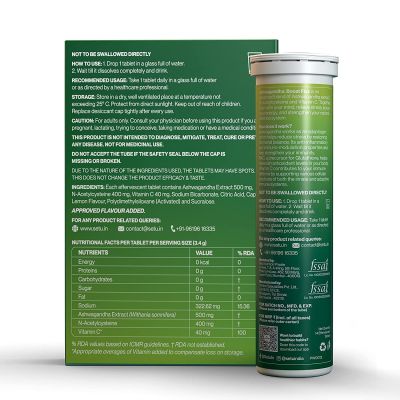 SETU: Ashwagandha: Boost Effervescent - 28 Tablets Lemon Flavour