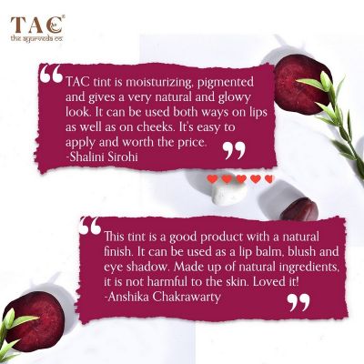 TAC - The Ayurveda Co.: Pink Lip & Cheek Tint - 10gm
