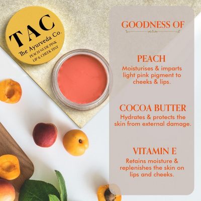 TAC - The Ayurveda Co.: Peach Lip & Cheek Tint - 10gm