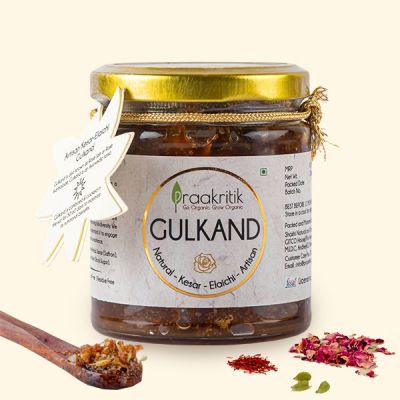 Praakritik: Natural Artisan Kesar Elaichi - gulkand - 250 gm