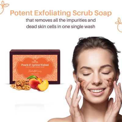 Matra: Peach, Apricot & Walnut Scrub Soap - 125gm