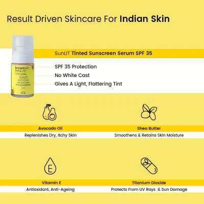 BrownSkin beauty: SunLit Tinted Sunscreen Serum (SPF 35) - 30ml