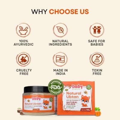 BabyOrgano: Natural Ubtan - Green Gram & Chickpea - 100 gm
