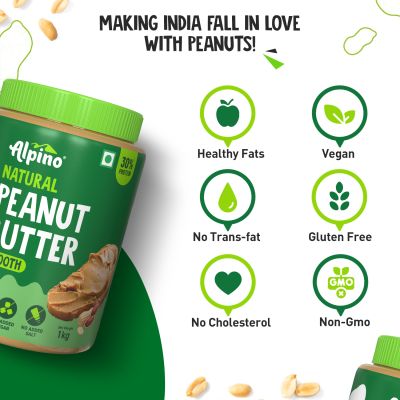 Alpino: Natural Peanut Butter Smooth - 1kg
