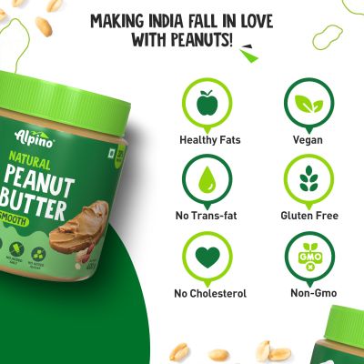 Alpino: Natural Peanut Butter Smooth - 400gm