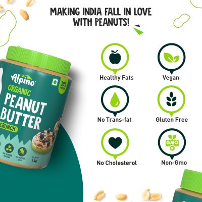 Alpino: Organic Natural Peanut Butter Crunch - 1kg