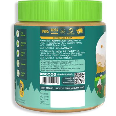 Alpino: Organic Natural Peanut Butter Crunch - 400gm