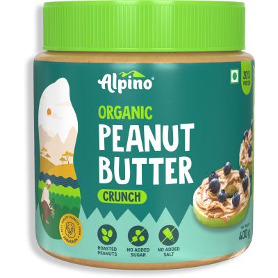Alpino: Organic Natural Peanut Butter Crunch - 400gm