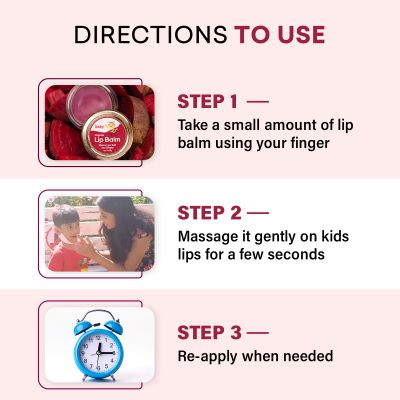 BabyOrgano: Strawberry Lip Balm for Kids 8gm | Natural Moisturizing Lip Care Mask With Desi Cow Ghee, Kokum Butter for Dry, Chapped & Lighten Lips