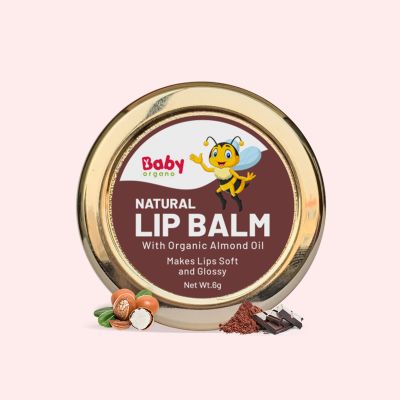 BabyOrgano: Organic Lip Balm for Dry and Chapped lips - Chocolate Flavour - 8 gm