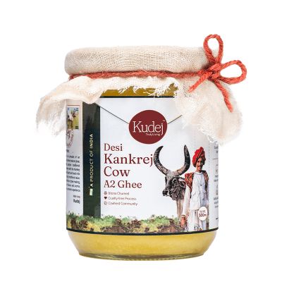 KUDEJ: Desi Kankrej Cow A2 Ghee - Pack of 2 (500ml each)
