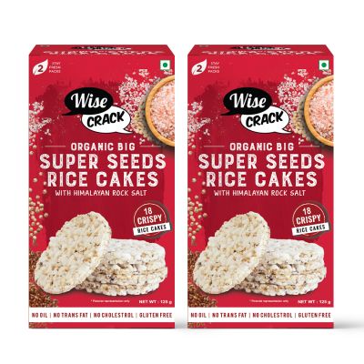 WiseCrack: Organic Rice Cakes - Super Seeds - Pack of 2 (125gm each)