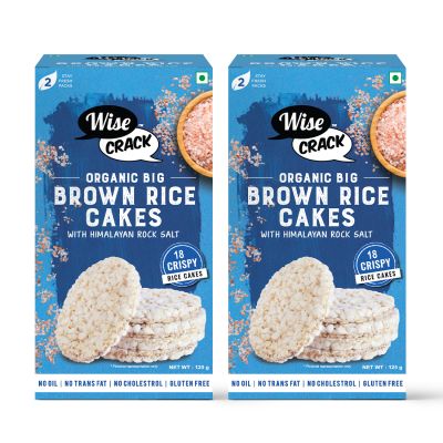 WiseCrack: Organic Rice Cakes - Brown Rice - Pack of 2 (125gm each)