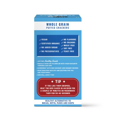 WiseCrack: Organic Rice Cakes - Brown Rice - Pack of 2 (125gm each)