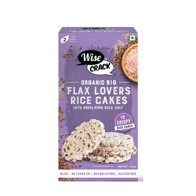 WiseCrack: Organic Rice Cakes - Flax Lovers & Quinoa Power - Pack of 2 (125gm each)