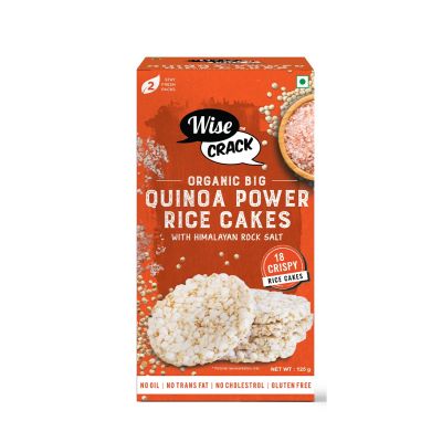 WiseCrack: Organic Rice Cakes - Flax Lovers & Quinoa Power - Pack of 2 (125gm each)