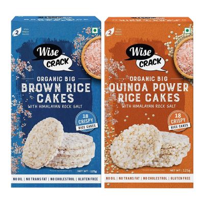 WiseCrack: Organic Rice Cakes - Brown Rice & Quinoa Power - Pack of 2 (125gm each)