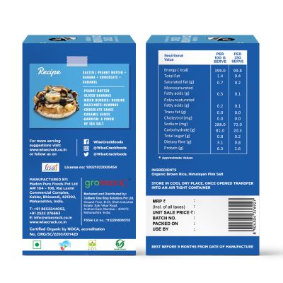 WiseCrack: Organic Rice Cakes - Brown Rice & Quinoa Power - Pack of 2 (125gm each)