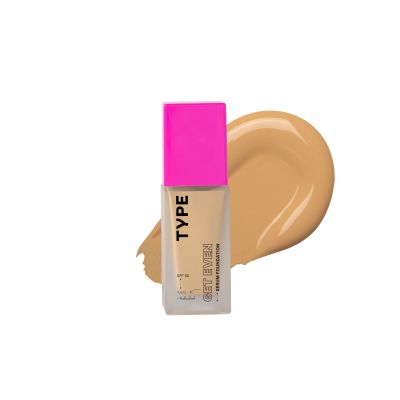 Type Beauty: Get Even, Serum Foundation, For Dark Spots & Dullness Spf 50, Pa++++ - Biscotti - 30Ml