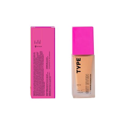 Type Beauty: Get Even, Serum Foundation, For Dark Spots & Dullness Spf 50, Pa++++ - Cinnamon - 30Ml