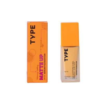 Type Beauty: Matte Up Serum Foundation For Oily & Acne Prone Skin Spf 50, Pa++++ - Tiramisu - 30Ml