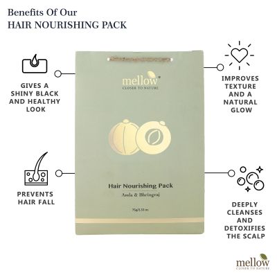 Mellow Herbals: Hair Nourishing Pack for Deep Nourishment of Hair and Promotes Shiny and Healthy Hair - 75gm