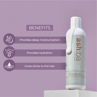 Ashba Botanics: Curl Moisture Milk For Curly Wavy Hair - 237ml