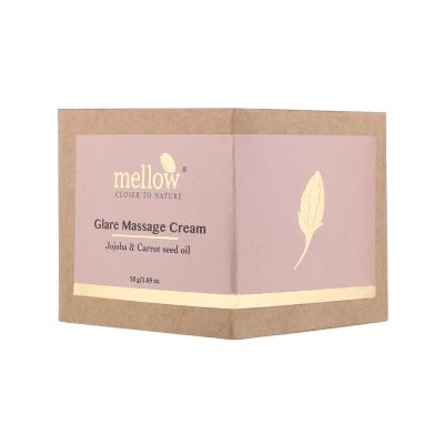 Mellow Herbals: Glare Massage Cream With Jojoba and Almond Oil For Glowing and Wrinkle Free Skin - 50gm