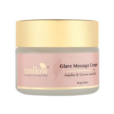 Mellow Herbals: Glare Massage Cream With Jojoba and Almond Oil For Glowing and Wrinkle Free Skin - 50gm