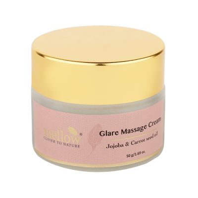 Mellow Herbals: Glare Massage Cream With Jojoba and Almond Oil For Glowing and Wrinkle Free Skin - 50gm