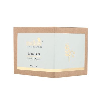 Mellow Herbals: Glow pack With Papaya and Almond Oil For Tan Removal - 50gm