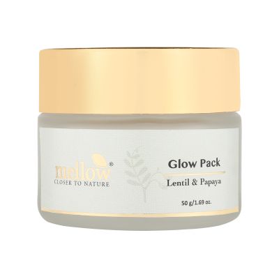 Mellow Herbals: Glow pack With Papaya and Almond Oil For Tan Removal - 50gm