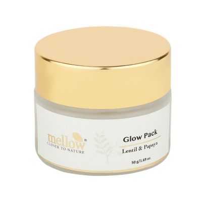 Mellow Herbals: Glow pack With Papaya and Almond Oil For Tan Removal - 50gm