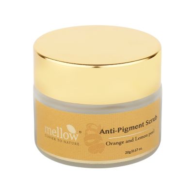 Mellow Herbals: Anti Pigment Face Scrub with Orange and Lemon Peel to Remove Pigmentation and Blackheads - 20gm