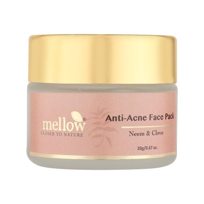 Mellow Herbals: Anti Acne Face Pack With Neem Bark, Clove and Multani Mitti For Pimple And Acne Free Skin - 50gm