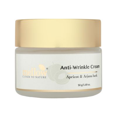Mellow Herbals: Anti Wrinkle Cream with Arjuna Bark and Green Apple Extracts to Moisturize and tightens Skin - 50gm