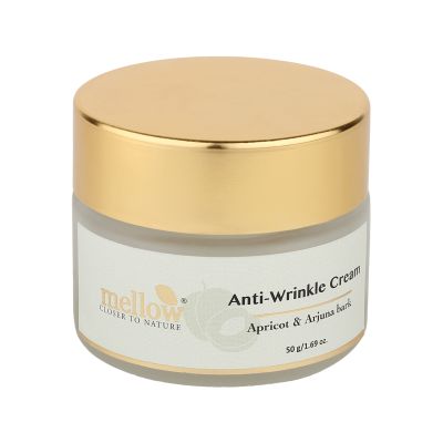 Mellow Herbals: Anti Wrinkle Cream with Arjuna Bark and Green Apple Extracts to Moisturize and tightens Skin - 50gm