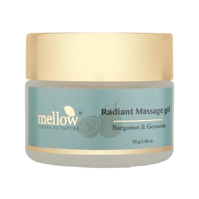 Mellow Herbals: Radiant Massage Gel with Bergamot, Germanium Oil and Neem to Heal Oily and Acne Prone Skin - 50gm