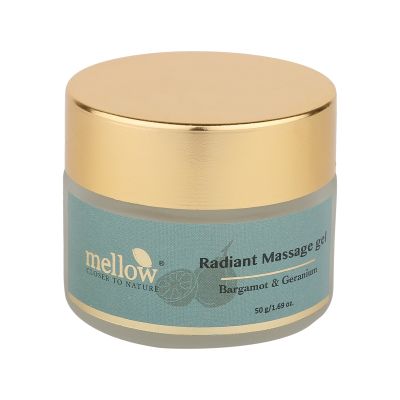 Mellow Herbals: Radiant Massage Gel with Bergamot, Germanium Oil and Neem to Heal Oily and Acne Prone Skin - 50gm