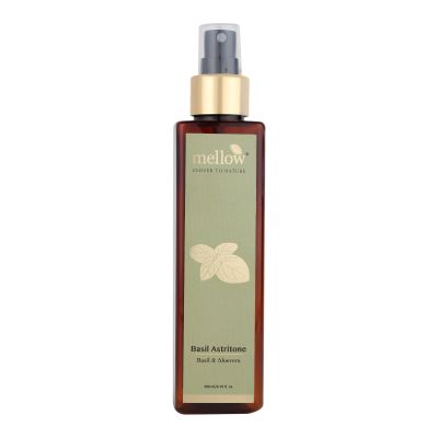 Mellow Herbals: Basil Astritone with Basil, Aloe Vera and Rose Petals for Oily and Acne Prone Skin - 200ml