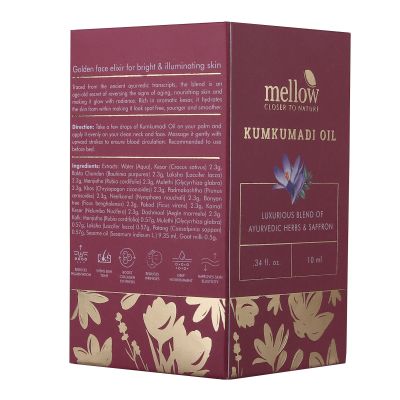 Mellow Herbals: Ayurvedic Kumkumadi Face Oil for Glowing Skin | Deep Nourishment and Anti Aging - 10ml