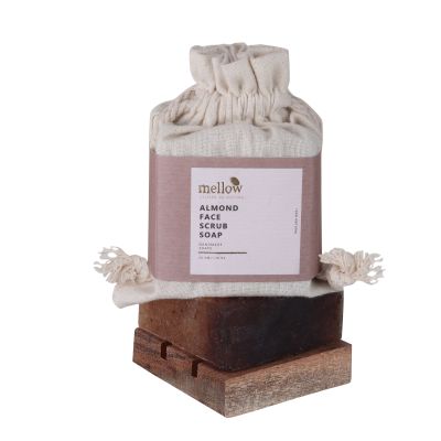 Mellow Herbals: Ayurvedic Almond Giri Powder Face Scrub Herbal Soap - 50gm