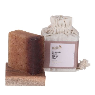 Mellow Herbals: Ayurvedic Almond Giri Powder Face Scrub Herbal Soap - 50gm