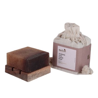 Mellow Herbals: Ayurvedic Almond Giri Powder Face Scrub Herbal Soap - 50gm