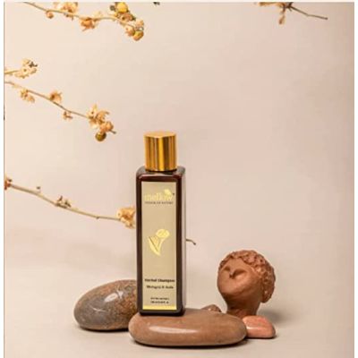 Mellow Herbals: Herbal Bhringraj Shampoo with Amla, Reetha, Shikakai & Bhringraj for Normal to Oily Hair - 200ml