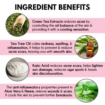 AULI: Acne Control Green Tea and Tea Tree Oil Face Wash - 100gm