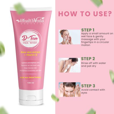 Health Veda Organics: Organics D-Tan Face Wash - 100 ml
