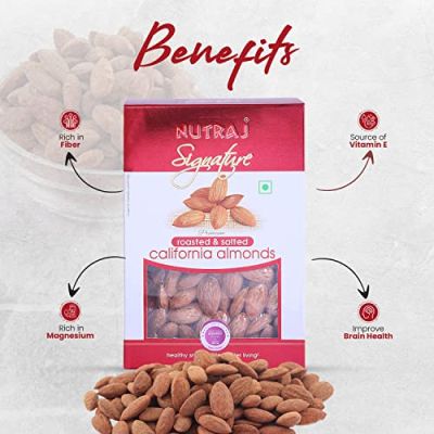 Nutraj: Signature Roasted & Salted California Almonds - Pack of 3 - 200gm each