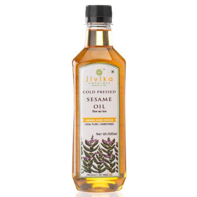 jivika naturals: Sesame Oil Wood Pressed Cold Pressed Oils - Pack of 2 -500ml each