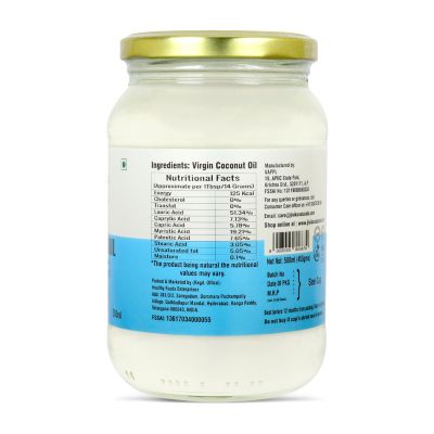 jivika naturals: Cold Pressed Virgin Coconut Oil (Glass Jar) - Pack of 2 - 500ml each